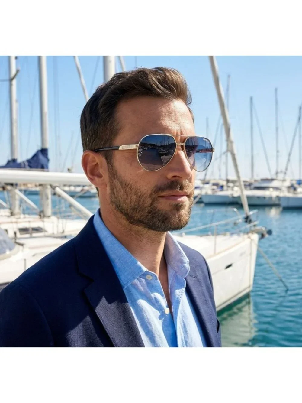CARRERA 1067/S 0J5G 08 Aviator Sunglasses - Gold / Blue